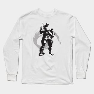 bald fighter character with brush style Long Sleeve T-Shirt